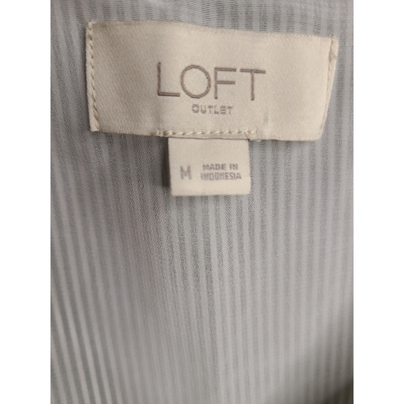 Loft Black and White Striped Peplum Top - Picture 3 of 5